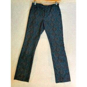 Murano Men's Paisley Print Pants Teal Blue Size 28 x 30